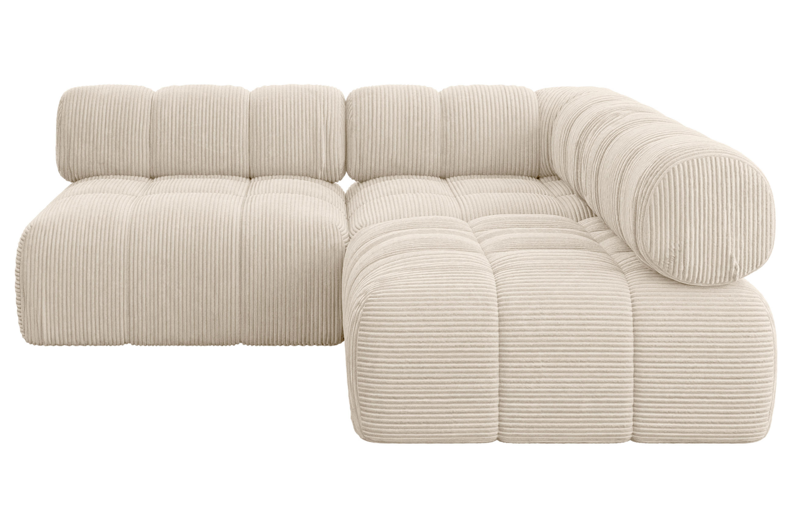 ECKSOFA modulares Sofa Samaro-L1 - 190x190x70 cm Beige Cord - Beige, Holzwerkstoff/Textil (190/190cm) - ALTDECOR