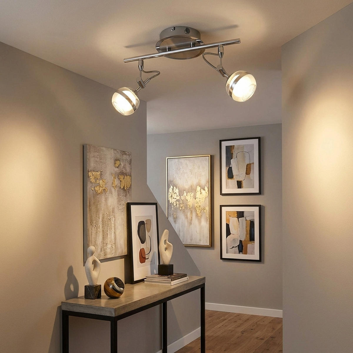 LED-DECKENLEUCHTE DENVER тү - Silberfarben, Metall (32/13/20cm) - Globo Lighting