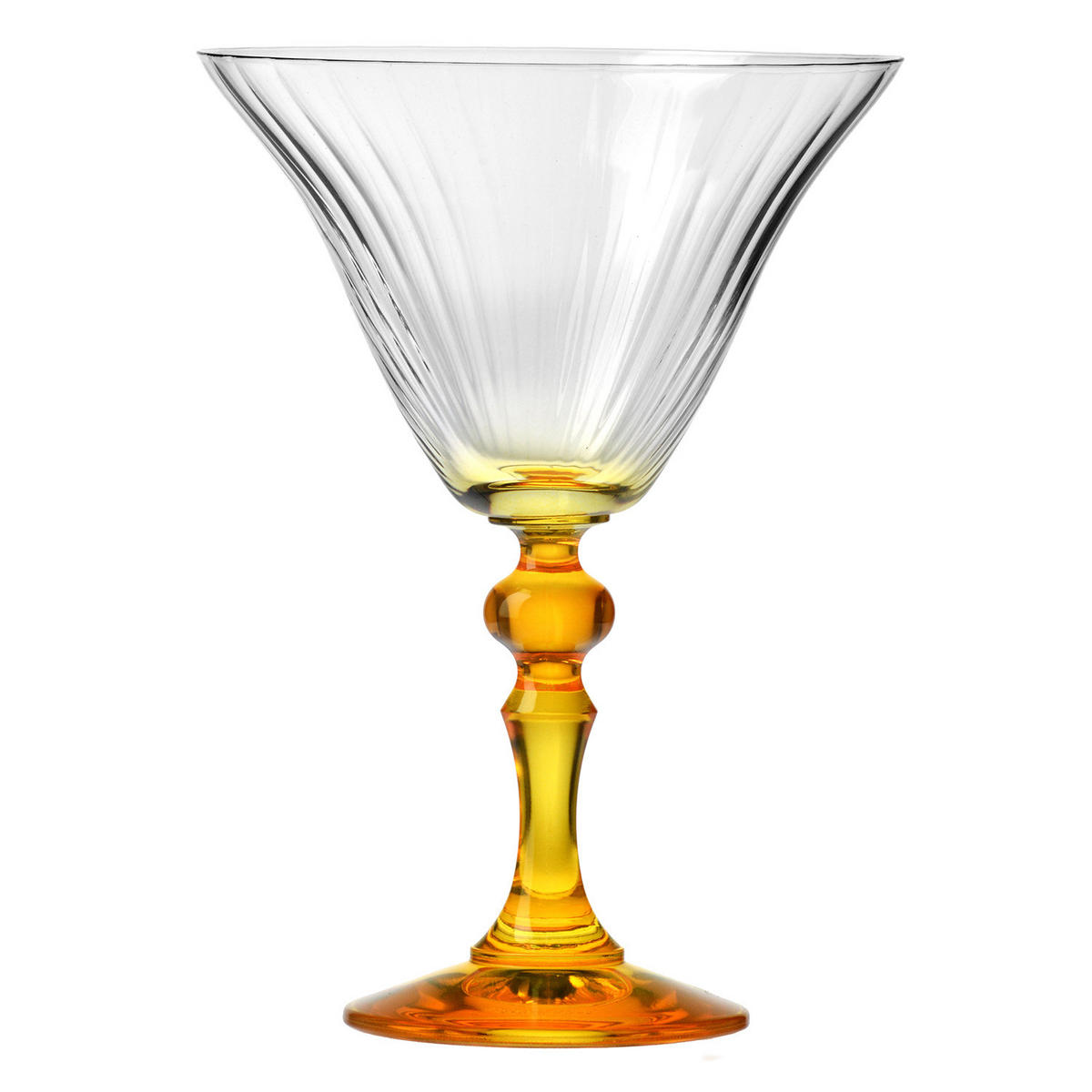 COCKTAILGLÄSER BUBBLE CELEBRATION MOMENTS MIT GELBEM STIEL, 2ER-SET, 170 ML - Transparent/Gelb, Glas (0.17L) - Krosno Glass