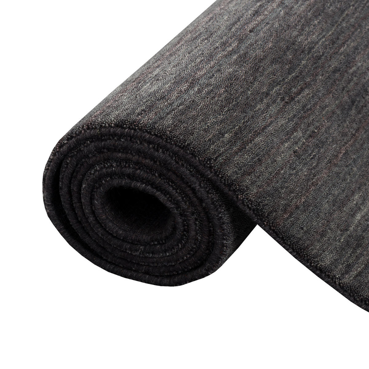NATUR TEPPICH LÄUFER INDO NEPAL GABBEH SHIVA - Anthrazit, Textil (70/140cm) - Pergamon
