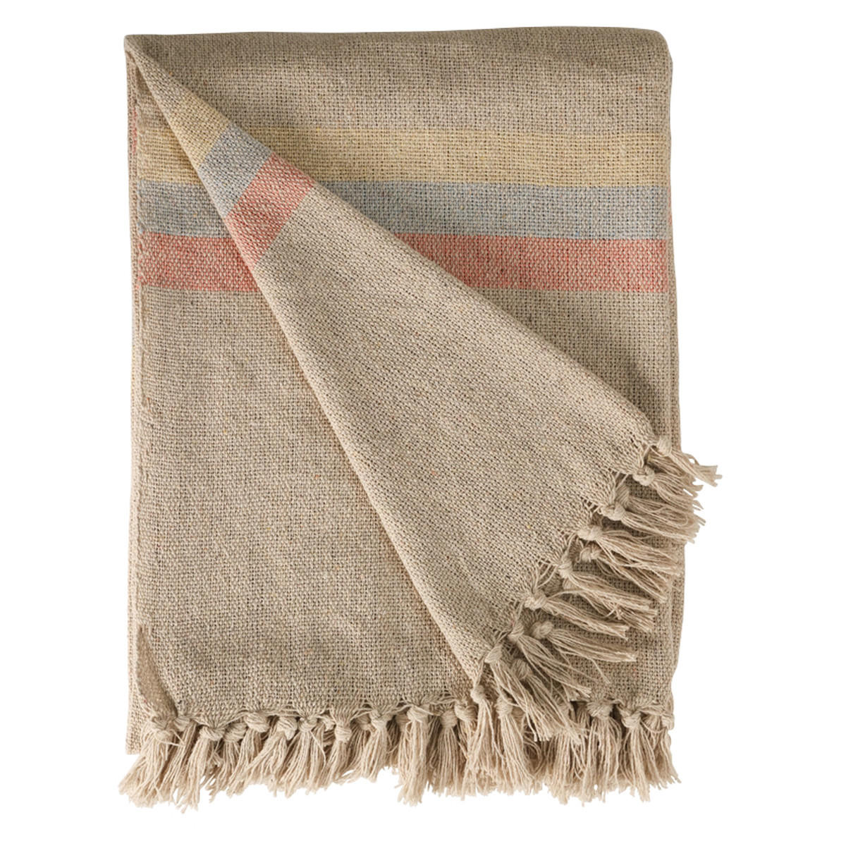 DECKE Unendlich 130x180 cm, 100% Baumwolle, Blau-Bernstein - Bernsteinfarben, Textil (130/180cm) - Au Maison