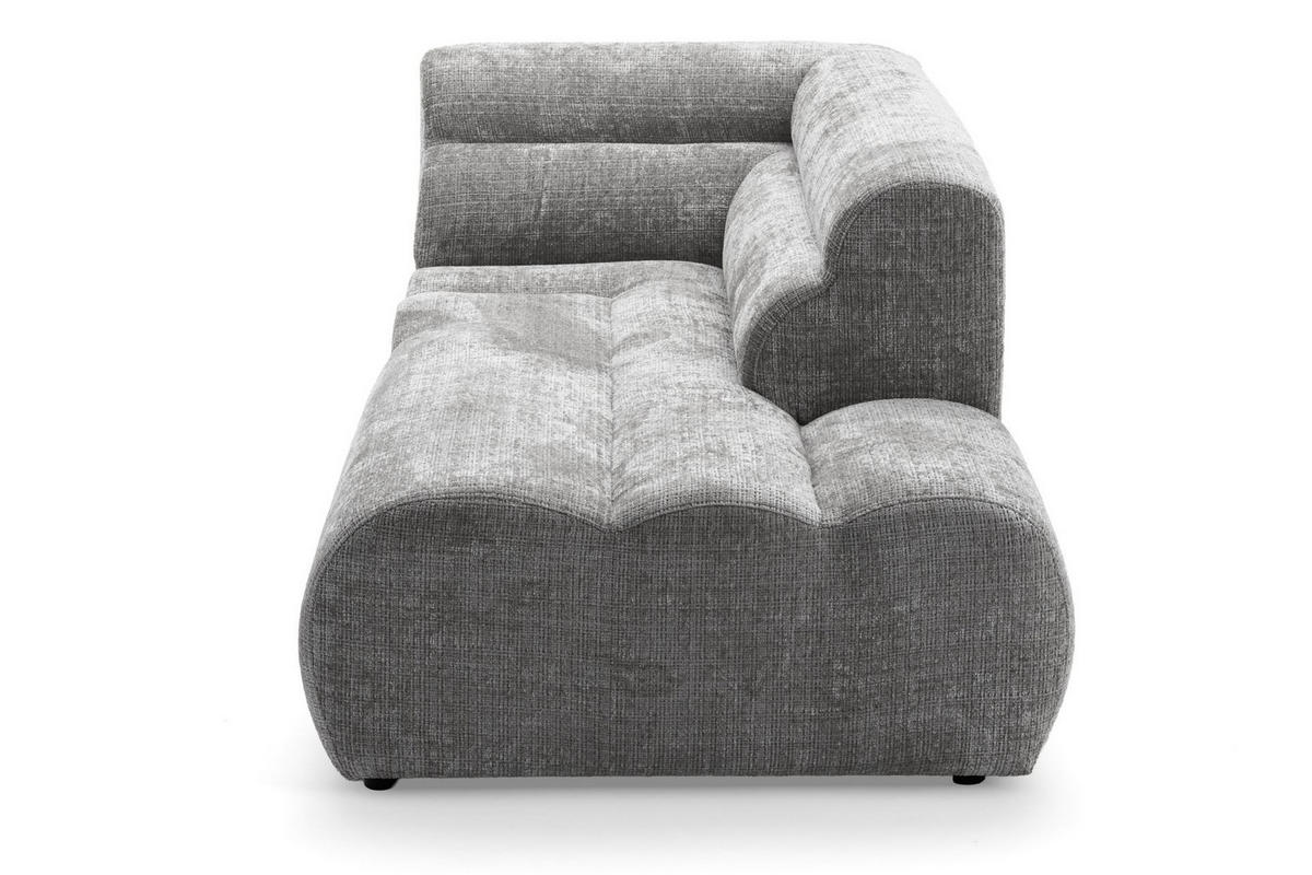 6-SITZER modulares Wohnlandschaft U XXL VEER SET 4 Rechts, 368 x 190 cm, Chenille Webstoff Grau - Schwarz/Grau, Holz/Kunststoff (190/75/368cm) - Muffo