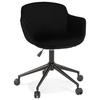 BÜROSTUHL Samt mit Rollen, 360° drehbar und höhenverstellbar PILANO, Schwarz 54x59x80 cm - Schwarz, Textil/Metall (59/80/54cm) - KADIMA DESIGN