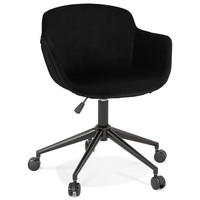 BÜROSTUHL Samt mit Rollen, 360° drehbar und höhenverstellbar PILANO, Schwarz 54x59x80 cm - Schwarz, Textil/Metall (59/80/54cm) - KADIMA DESIGN