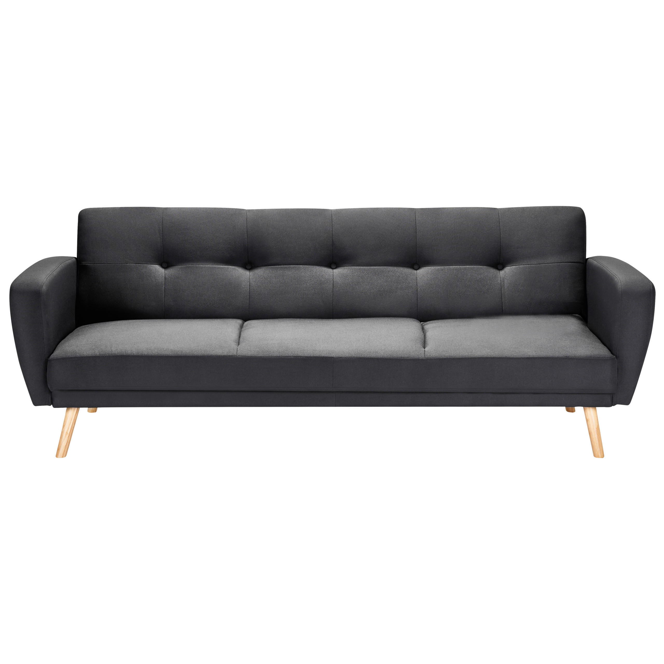 3-SITZER-SCHLAFSOFA Polyester Schwarz Florli - Schwarz, Textil (214/82/85cm) - Beliani