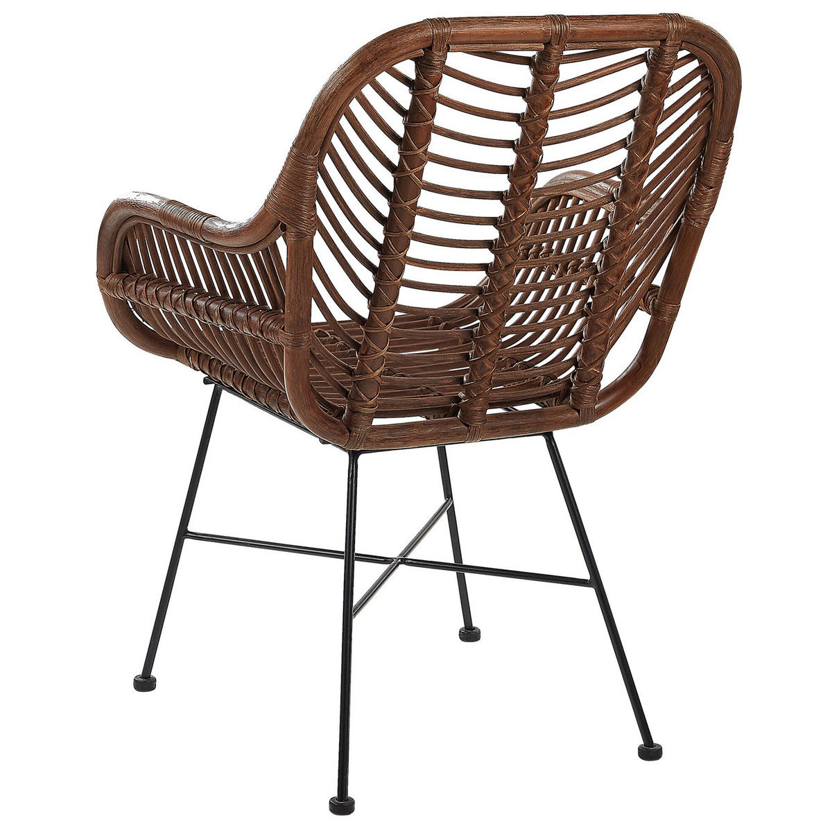 RATTANSTUHL Rattan Braun Canora - Braun, Naturmaterialien/Metall (64/89/51cm) - Beliani