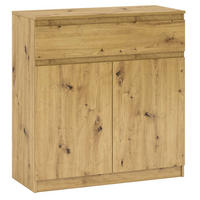 KOMMODE A23a Artisan Eiche 106 / 45 / 110 cm - Eiche Artisan/Braun, Holz/Holzwerkstoff (106/110/45cm) - Feldmann-Wohnen