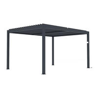 TERRASSENDACH bioklimatisch freistehend elektrisch aus Aluminium mit verstellbaren Lamellen - 12 m² - Anthrazit - AMADORA - Anthrazit, Metall (395/220/305cm) - Vente-Unique