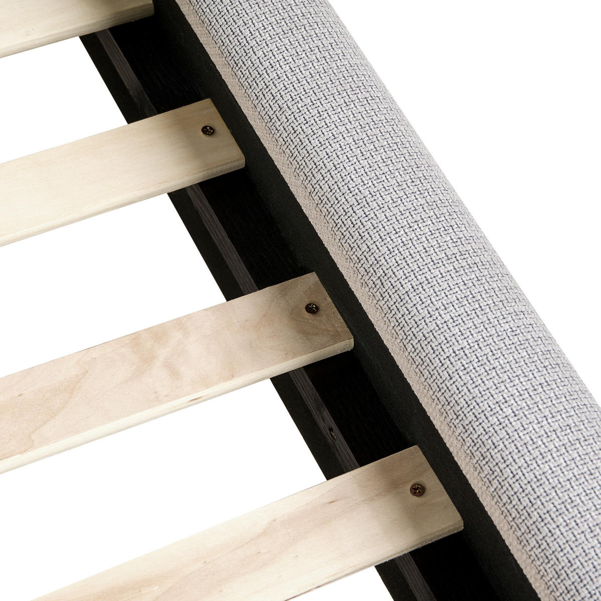 BETT mit Lattenrost 180/200 cm Hellgrau Bajonna - Hellgrau/Schwarz, Textil (180/200cm) - Beliani