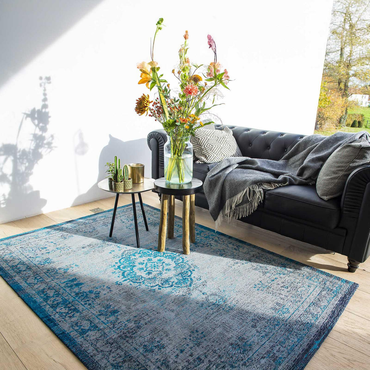 TEPPICH In-/Outdoor Flachgewebe GREY TROPICO Blau 240 x 340 cm - Blau, Textil (240/340cm) - Novatrend