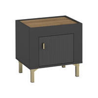 NACHTTISCH Mossa MO11 - Goldfarben/Schwarz, Holzwerkstoff/Kunststoff (48/45/36cm) - MIRJAN24