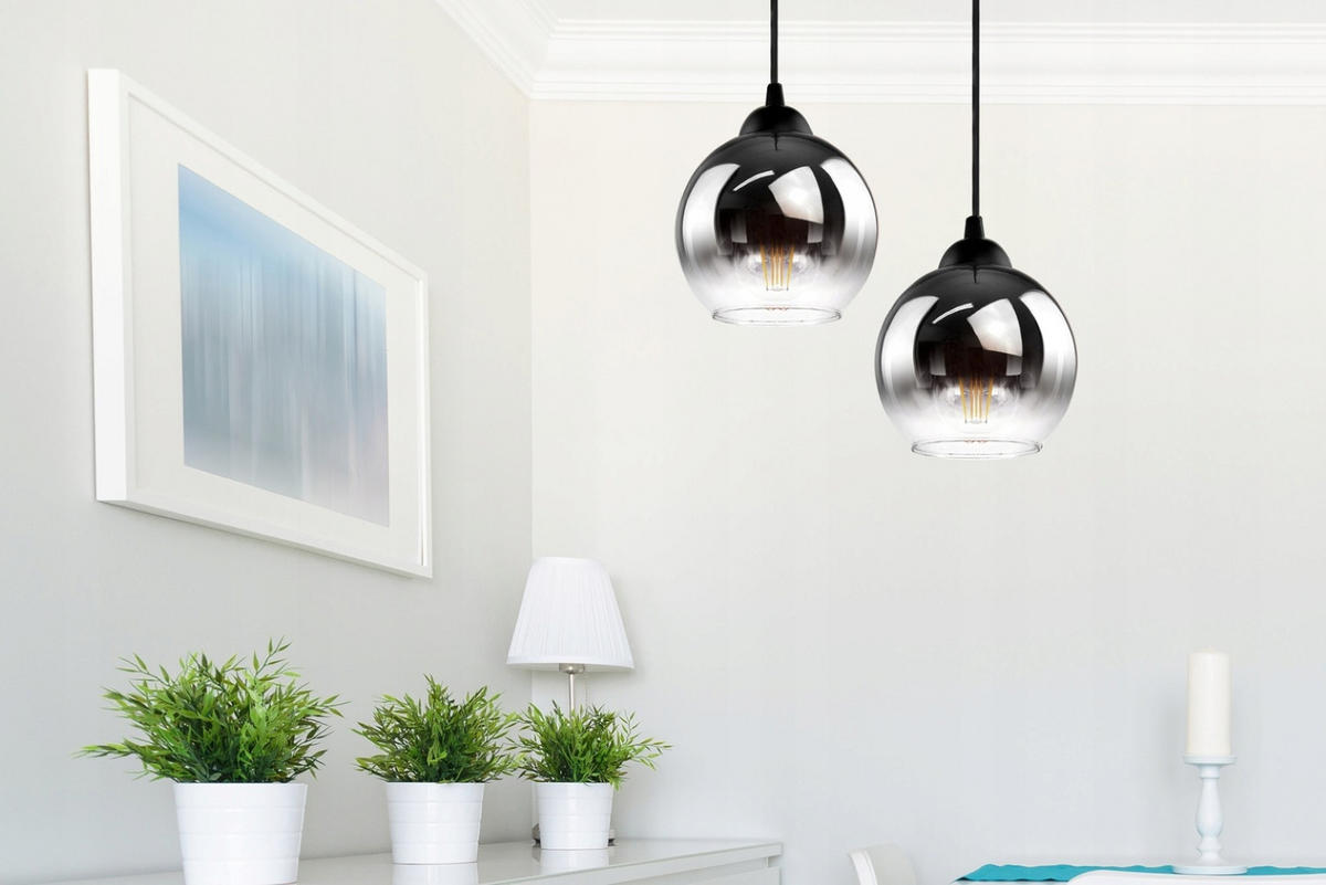 PENDELLEUCHTE MASUR - Transparent/Anthrazit, Glas/Metall (15/15/80cm) - kiki design