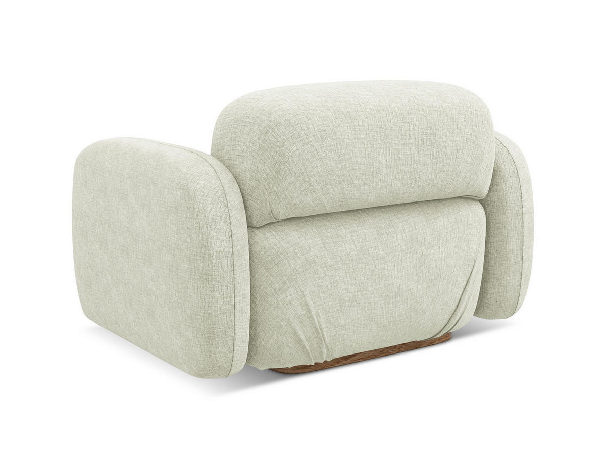 SESSEL Chenille Stoff Weiß - Weiß/Braun, Holz/Textil (110/73/95cm) - Makamii