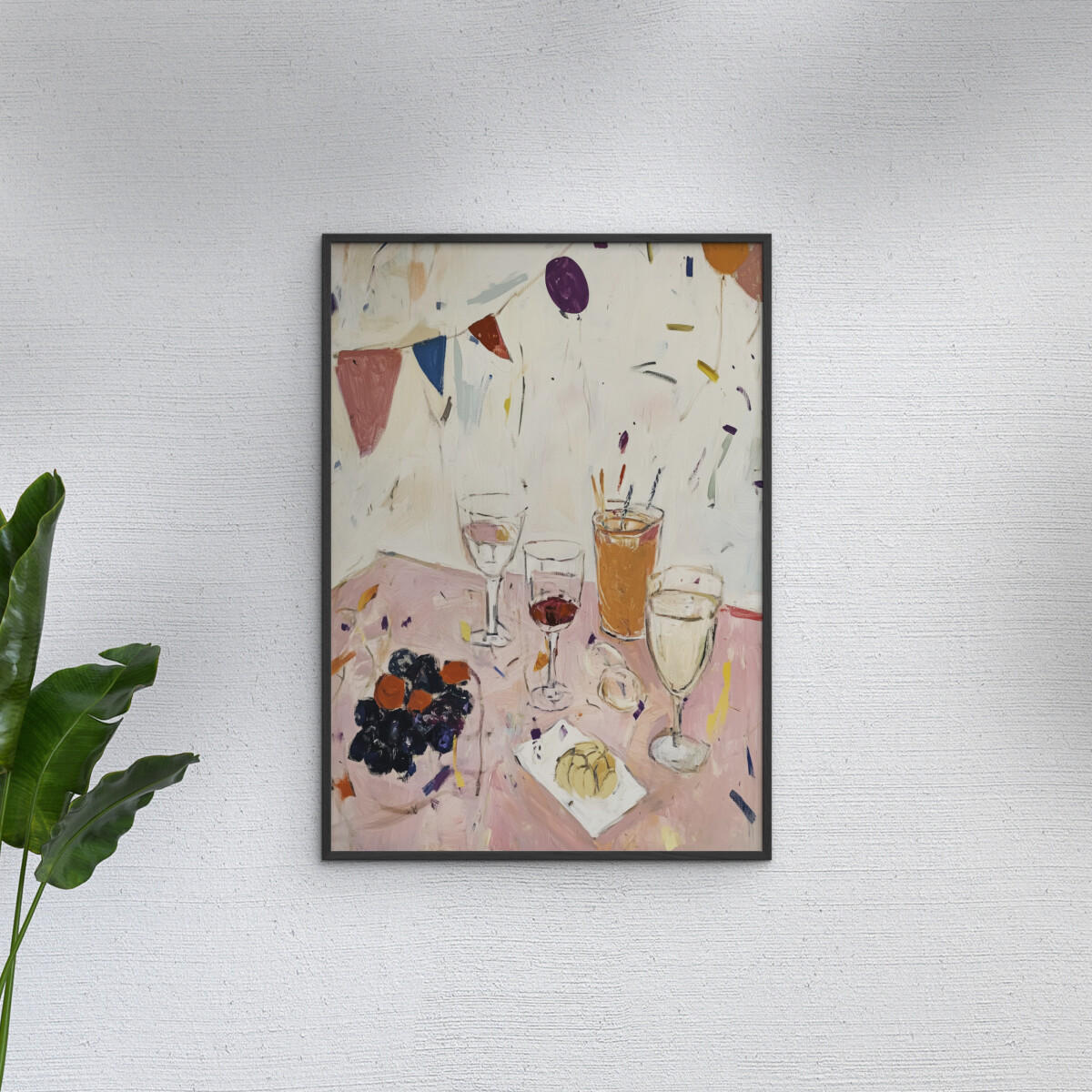 POSTER mit Rahmen Treechild - Party Time No 1 - Multicolor/Schwarz, Holz/Papier (70/100cm) - Poster&Frame