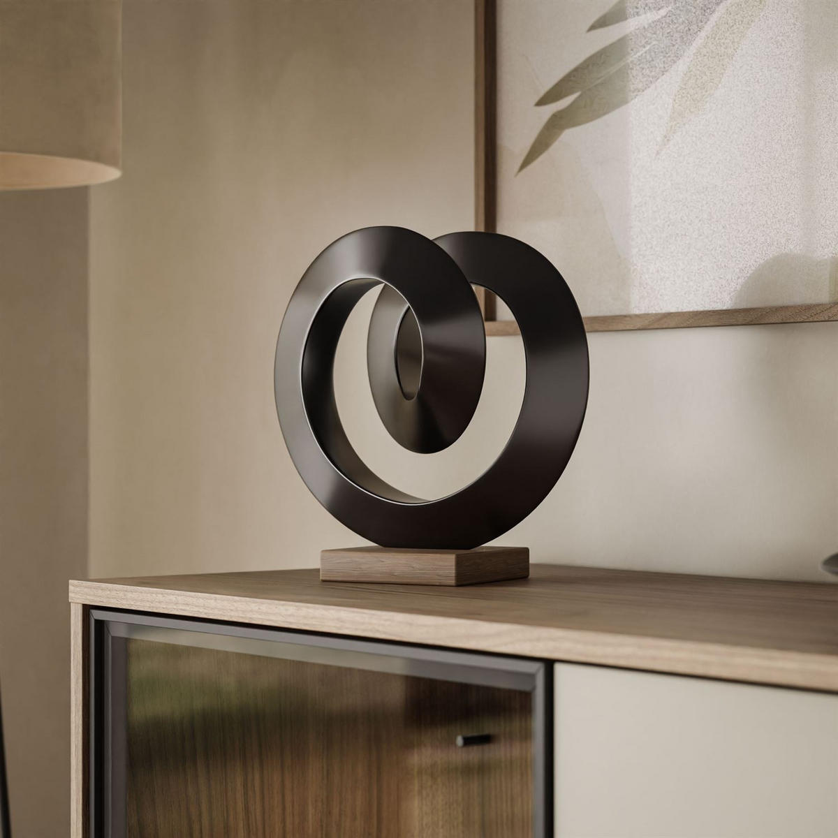 KOMMODE ISA 3D, dreitürig mit LED-Beleuchtung - Eichefarben, Holzwerkstoff (151/90/40cm) - Lookway