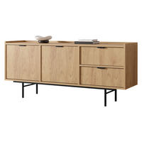 SIDEBOARD Edison 2D2S - Eichefarben/Schwarz, Holzwerkstoff/Metall (150/68/40cm) - MIRJAN24