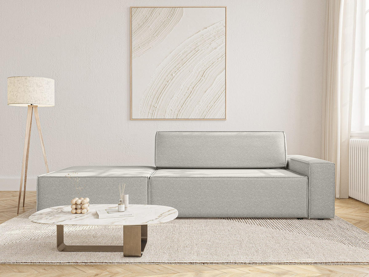 SCHLAFSOFA Lummo Si mit Schlaffunktion, Grau - Grau, Textil (263/70/100cm) - Fedve