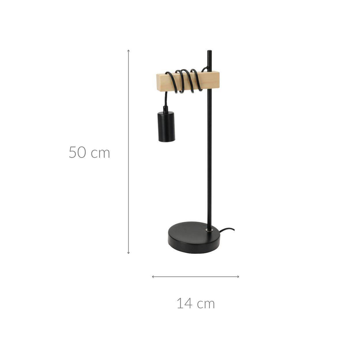 SCHREIBTISCHLAMPE Loft-Stil Ø 14/50 cm - Schwarz, Metall (14/14/50cm)
