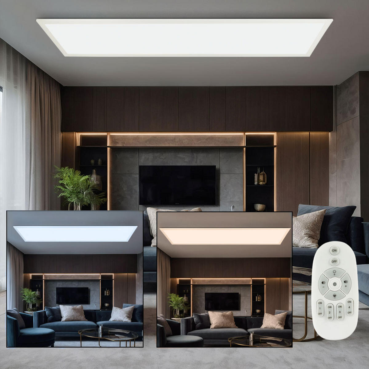 LED DECKENLEUCHTE Aluminium Weiß - Weiß, Metall (120/30/5.3cm) - Globo Lighting