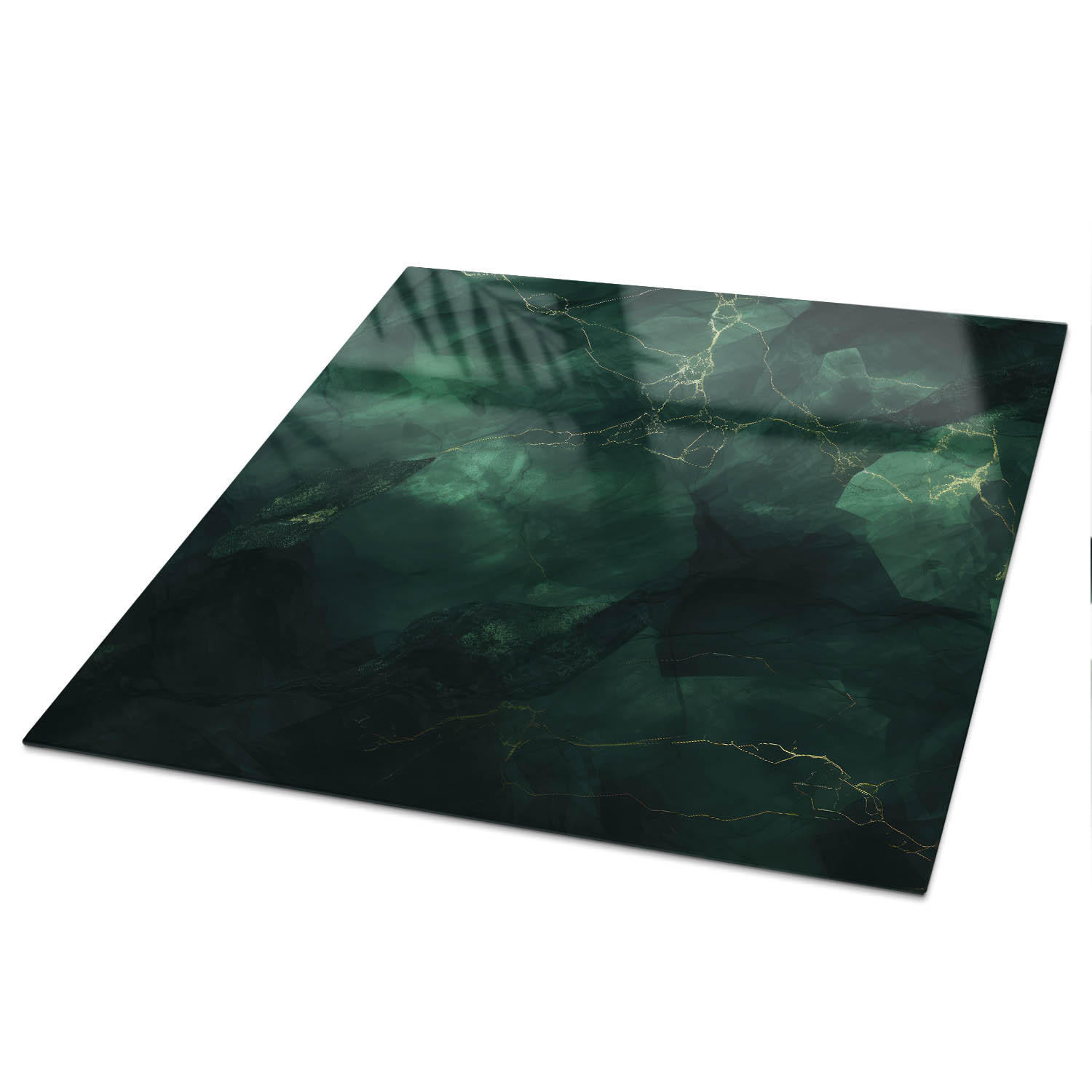 TISCHPLATTE 50x50 cm – Grünes Geheimnis - Weiß, Glas (0.4/50/50cm) - Wallfluent