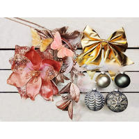 WEIHNACHTSBAUMSCHMUCK-SET NOBLESA 132-teilig, für Weihnachtsbäume 240–270 cm, inkl. Aufbewahrungsbox - Pink/Creme, Glas/Kunststoff (55/50/75cm) - LAALU
