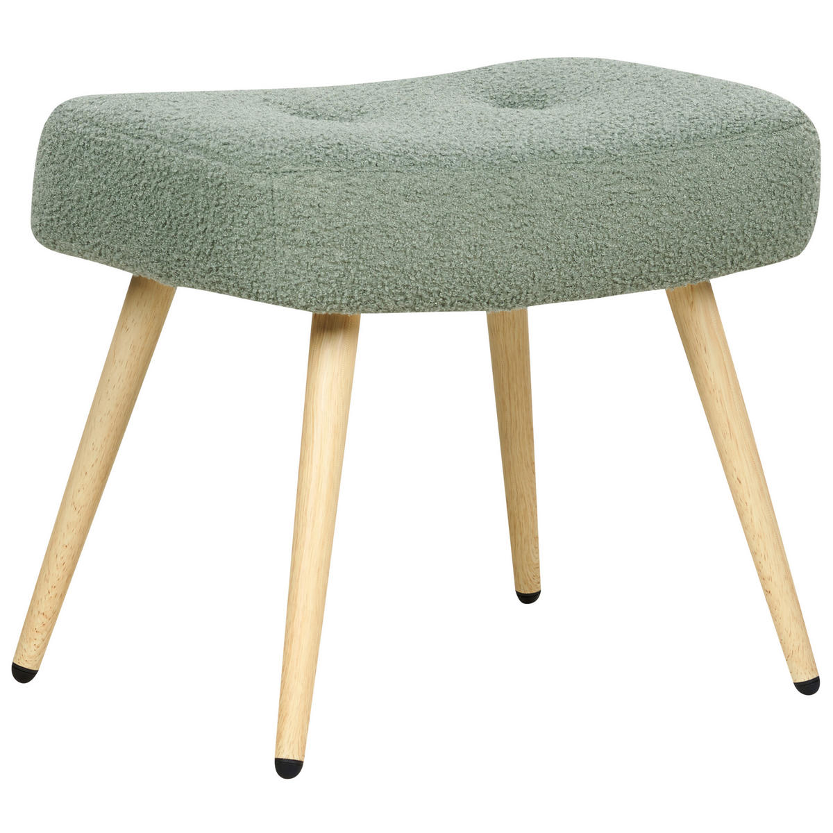 SESSEL Bouclé hellgrün mit Hocker Vejle - Hellbraun/Grün, Textil (67/95/52cm) - Beliani