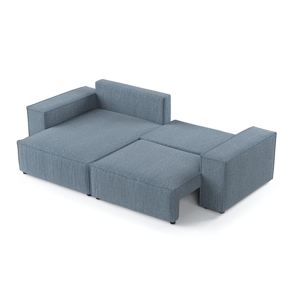 ROHOVÁ SEDAČKA SENSO, textil, Modrošedá - černá/šedohnědá, dřevo/kompozitní dřevo (255/148cm) - AltaBeds