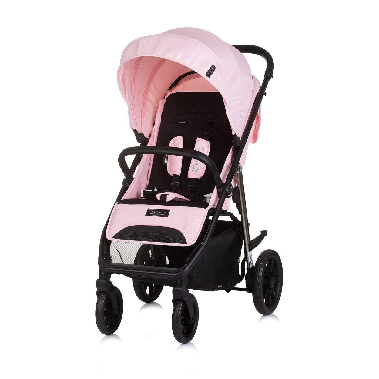 KINDERWAGEN Insta rosa Fußabdeckung, Federung, Korb, Gurt, klappbar - Pink/Rosa, Metall (87/53/105cm) - Chipolino