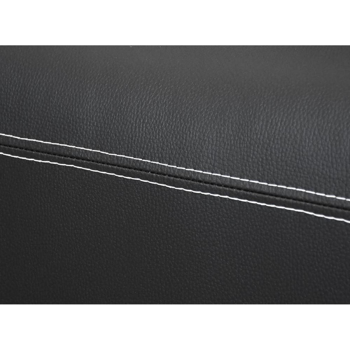 SOFA 2-SITZER Omega schwarz - Chromfarben/Schwarz, Leder/Metall (185/88/98cm) - Beautysofa