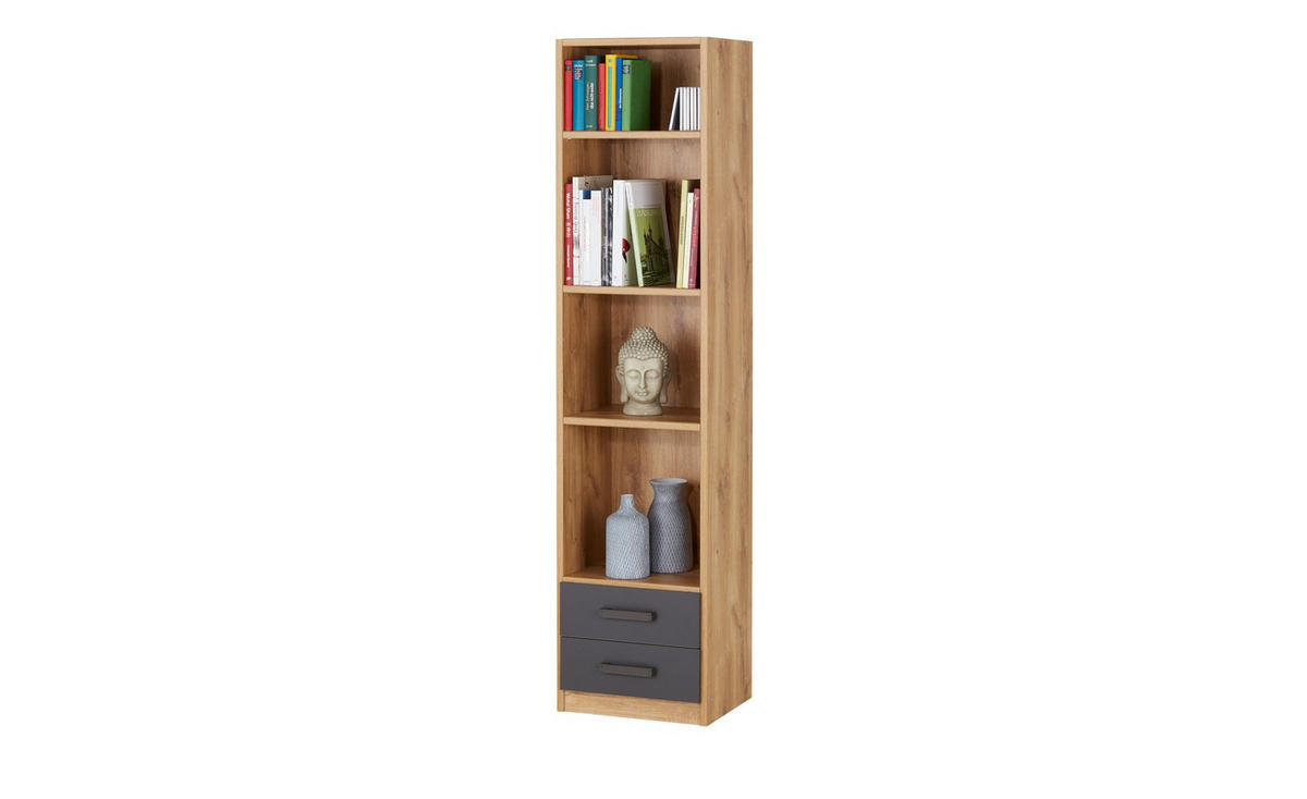 STANDREGAL Liverpool in Plankeneiche und Graphit - Braun, Holzwerkstoff (80/200/120cm)