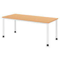 SCHREIBTISCH Serie-H 80/180/74 cm in Buchefarben/Weiß - Buchefarben/Weiß, Holzwerkstoff (80/180/74cm) - bümö