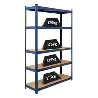 SCHWERLASTREGAL Ragnar 180x120x40 cm Fachlast 175 kg Blau - Blau, Metall (120/180/40cm) - PROREGAL