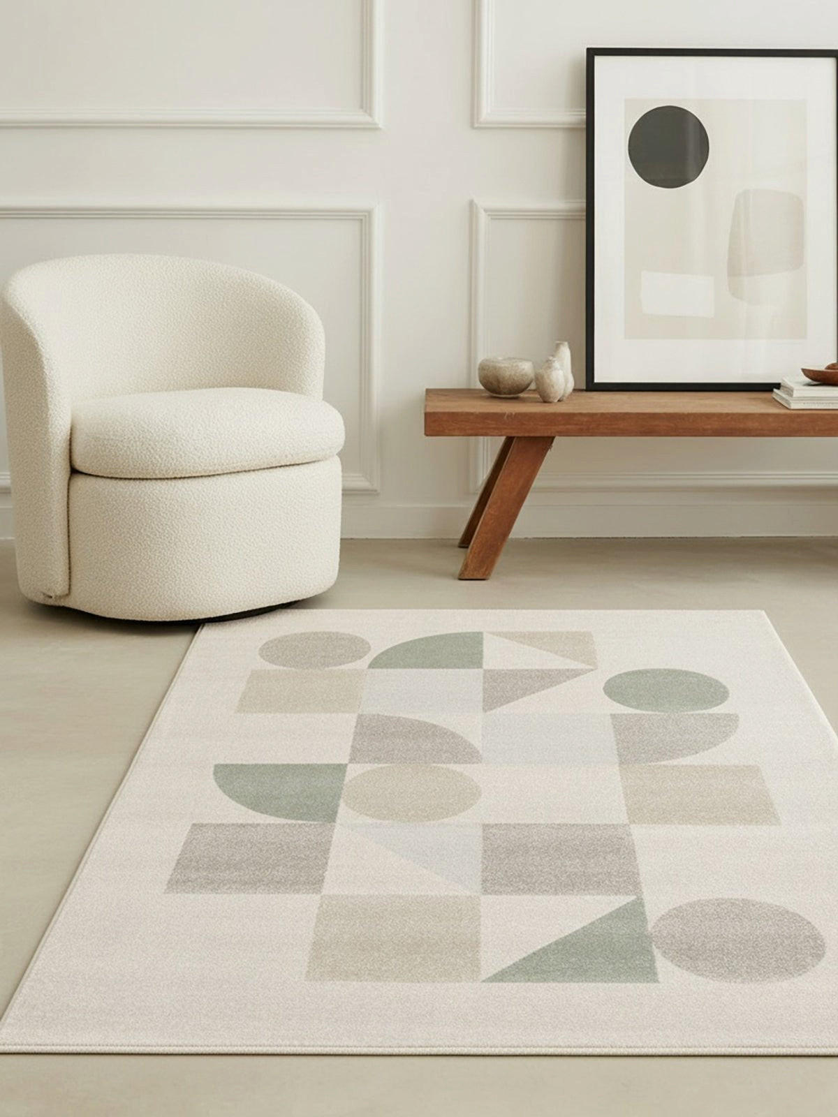 GEOMETRISCHER Teppich weich und bequem grün - Grün, Textil (120/170cm) - AFK Living