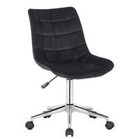 DREHSTUHL Samt schwarz - Chromfarben/Schwarz, Textil/Metall (46/81/62cm) - CLP