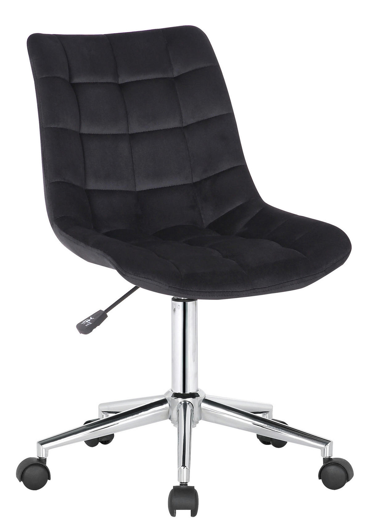 DREHSTUHL Samt schwarz - Chromfarben/Schwarz, Textil/Metall (46/81/62cm) - CLP