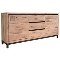 SIDEBOARD Wildeiche 175x45x85 bianco geölt VILLANDERS #209 - Beige, Holz (175/85/45cm) - Massivmoebel24