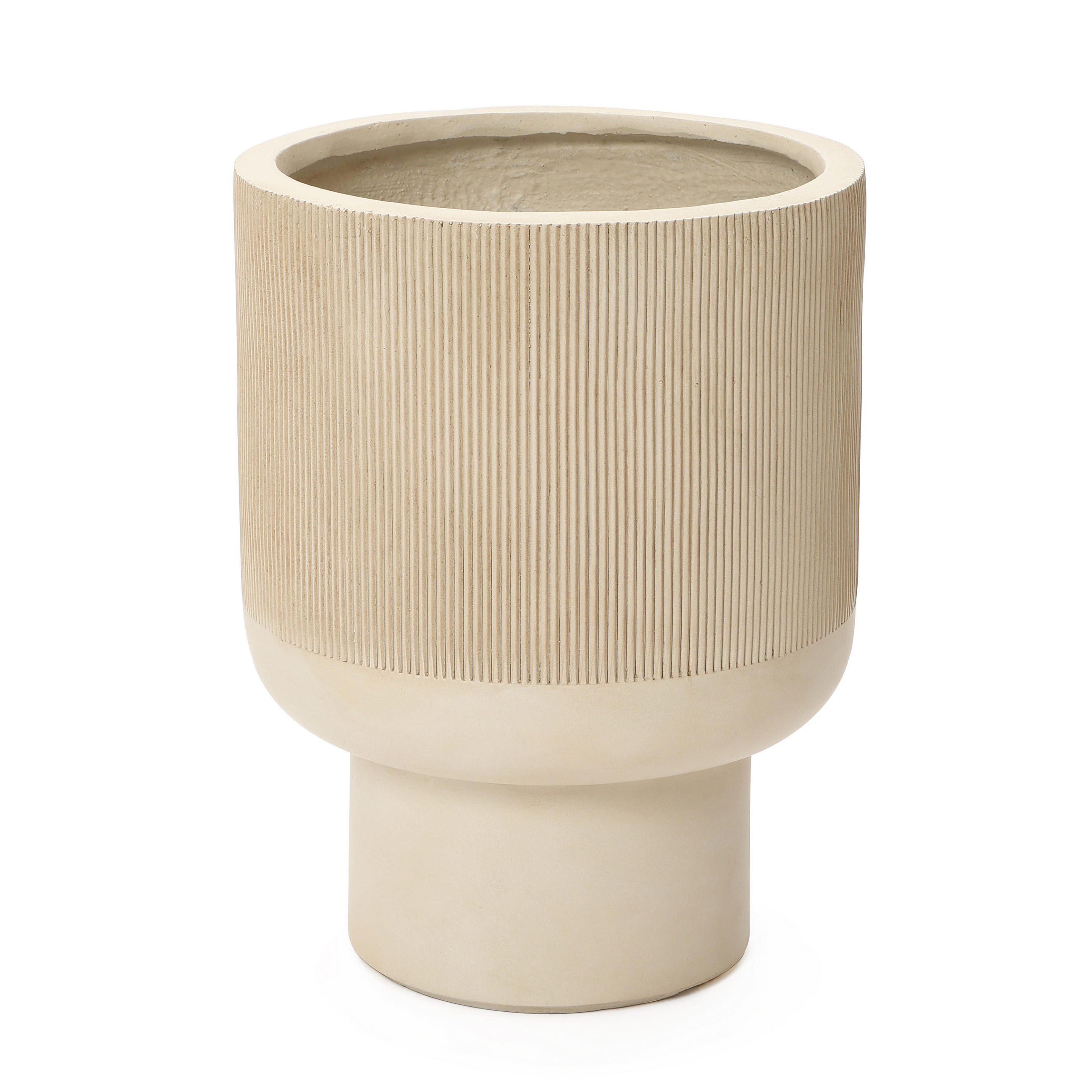 PFLANZKÜBEL rund, beige, aus MgO, Ø 31 × H 41 cm - Beige, Naturmaterialien (41cm)