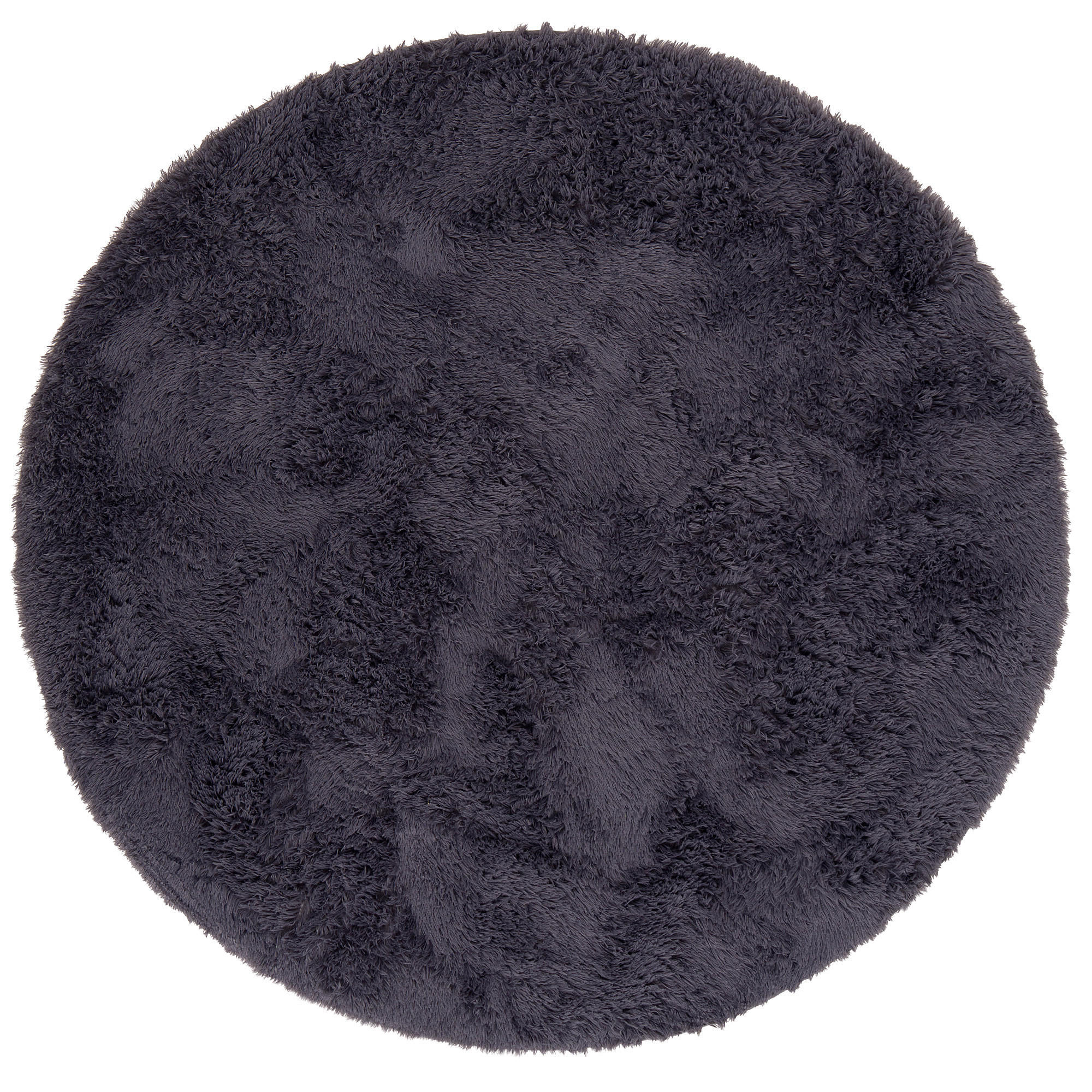 HOCHFLOR SHAGGY TEPPICH FLUFFY RUND - Anthrazit, Textil (120/120cm) - Pergamon