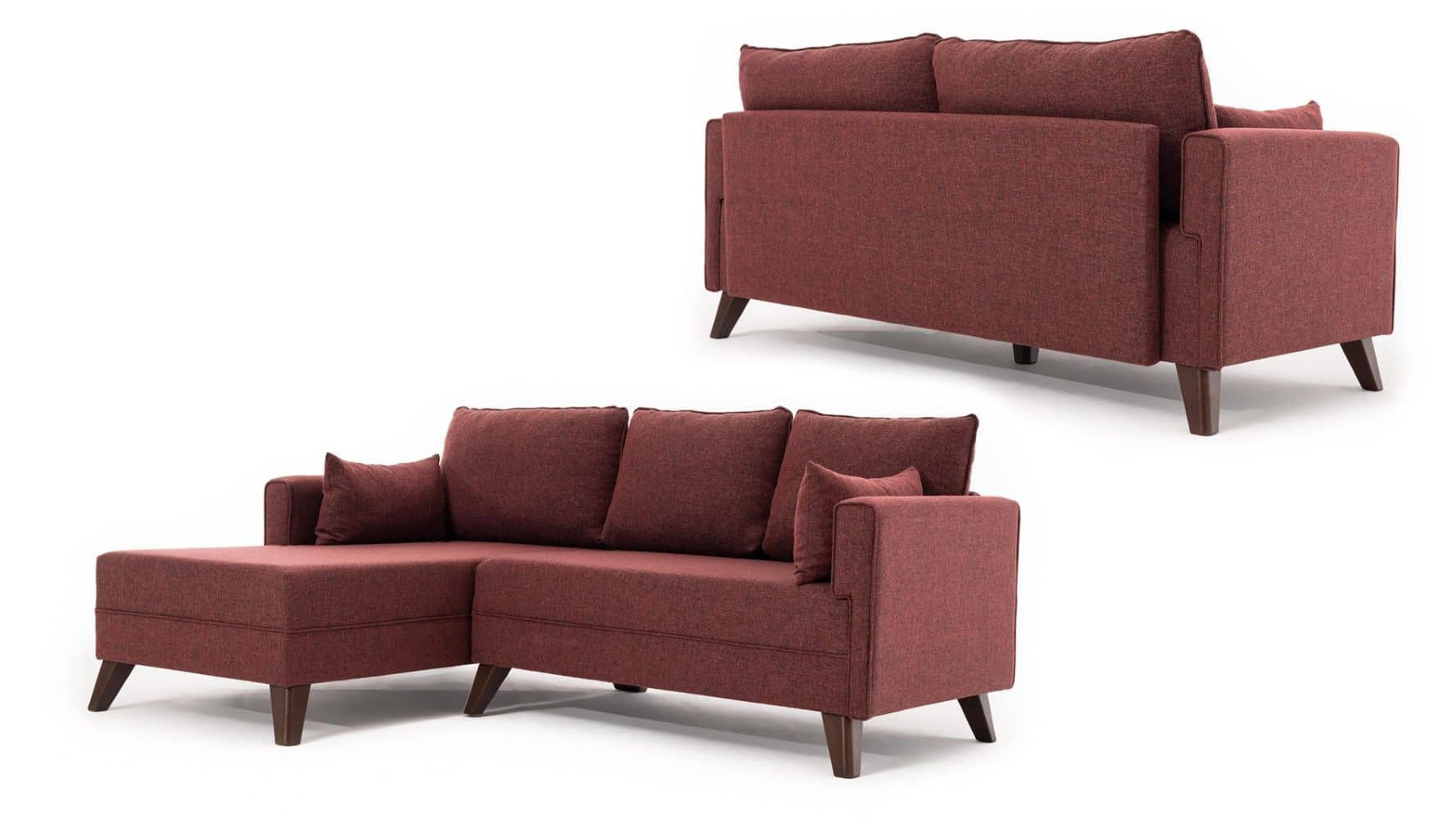 myHomelando Ecksofa Rot 205x140 cm