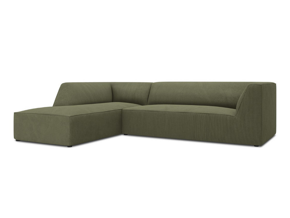 ECKSOFA links Ruby aus Cord grün 4 Sitzplätze - Grün, Textil (180/273cm) - Micadoni