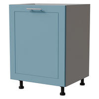 UNTERSCHRANK Bari D1D/60 Grau / RAL 5024 pastellblau 60 / 50 / 82cm - Blau/Grau, Holz/Holzwerkstoff (60/82/50cm) - Feldmann-Wohnen