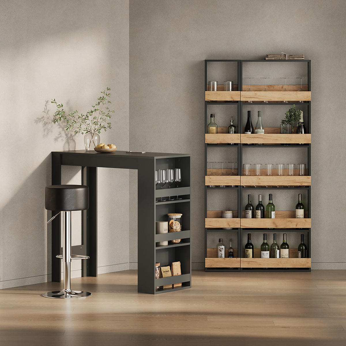 BARTISCH Regusa Anthrazit 45 x 110 cm - Anthrazit, Holzwerkstoff (110/45/106cm) - Livinity®