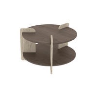 RUNDER COUCHTISCH mit doppelplatte 70/70/45 cm - Dunkelbraun, Holzwerkstoff (70/70/45cm) - Calicosy
