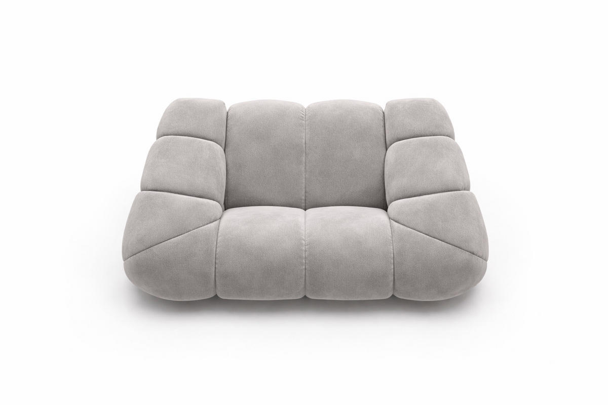 SESSEL modular, Veloursstoff Bluvel, Grau, CROISSANT - Grau, Holz (168/72/115cm) - Kaiser Möbel