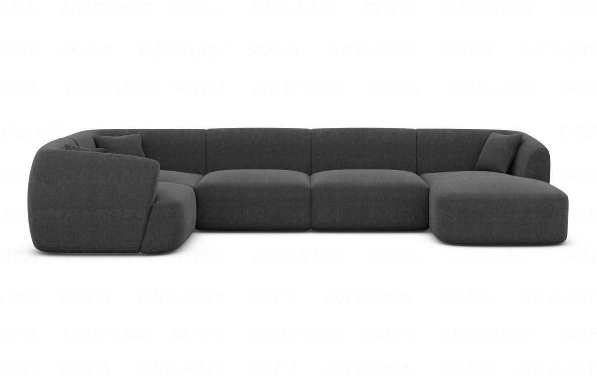 WOHNLANDSCHAFT Azura Anthrazit Strukturstoff - Anthrazit, Kunststoff (325/78/177cm)