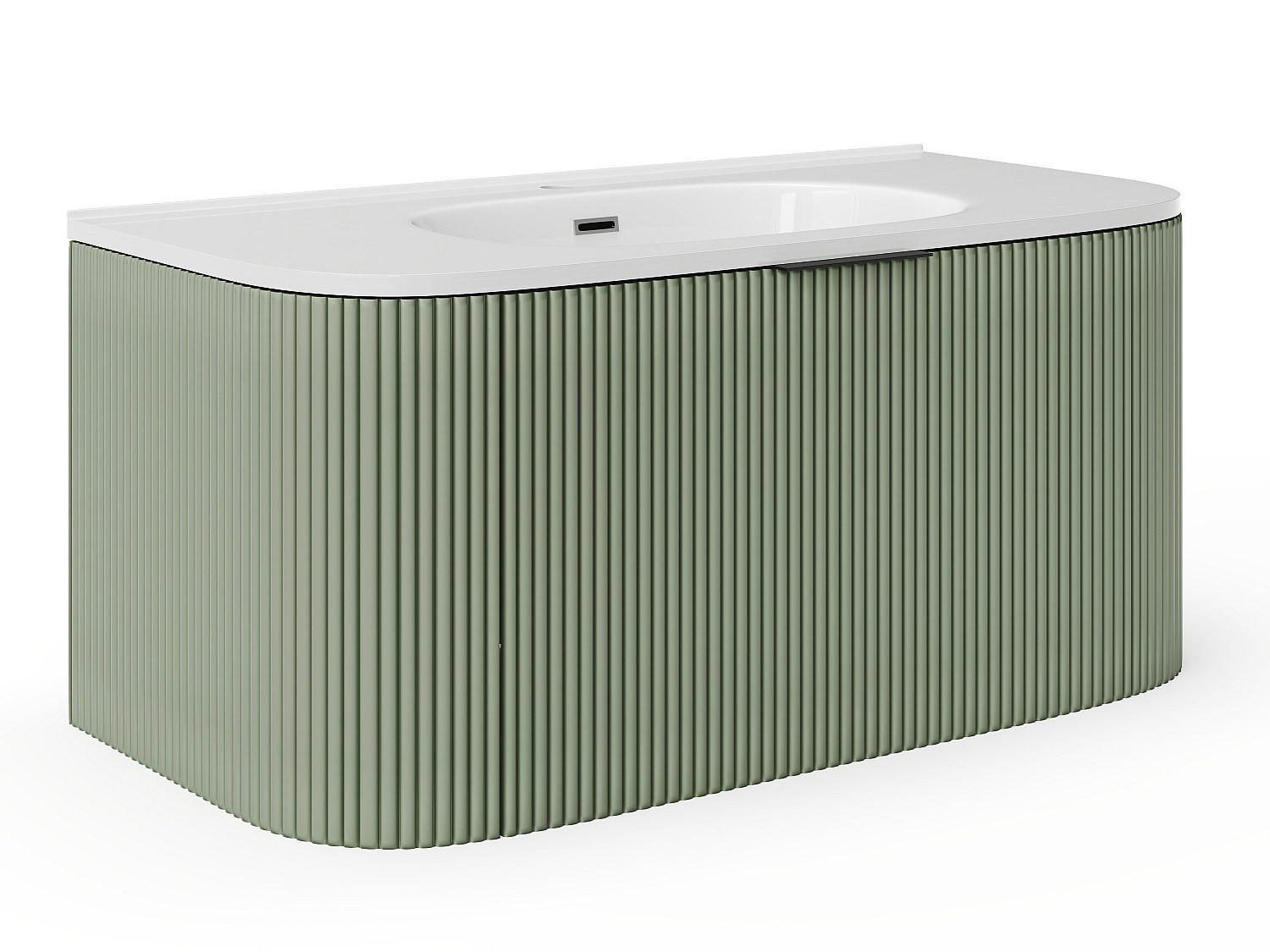 EINZELWASCHTISCH - 99cm x 50cm - MDF - grün - LOMERI - Grün, Holz (99/45/50cm) - Vente-Unique