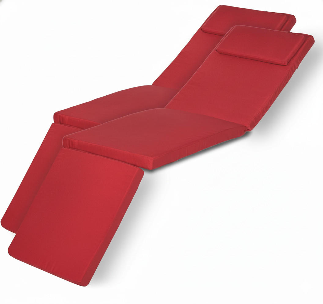 DECKCHAIRAUFLAGE Loftlux DC 175x45x5cm Rot (2tlg) - Rot, Textil (45/10/175cm) - Beautissu 