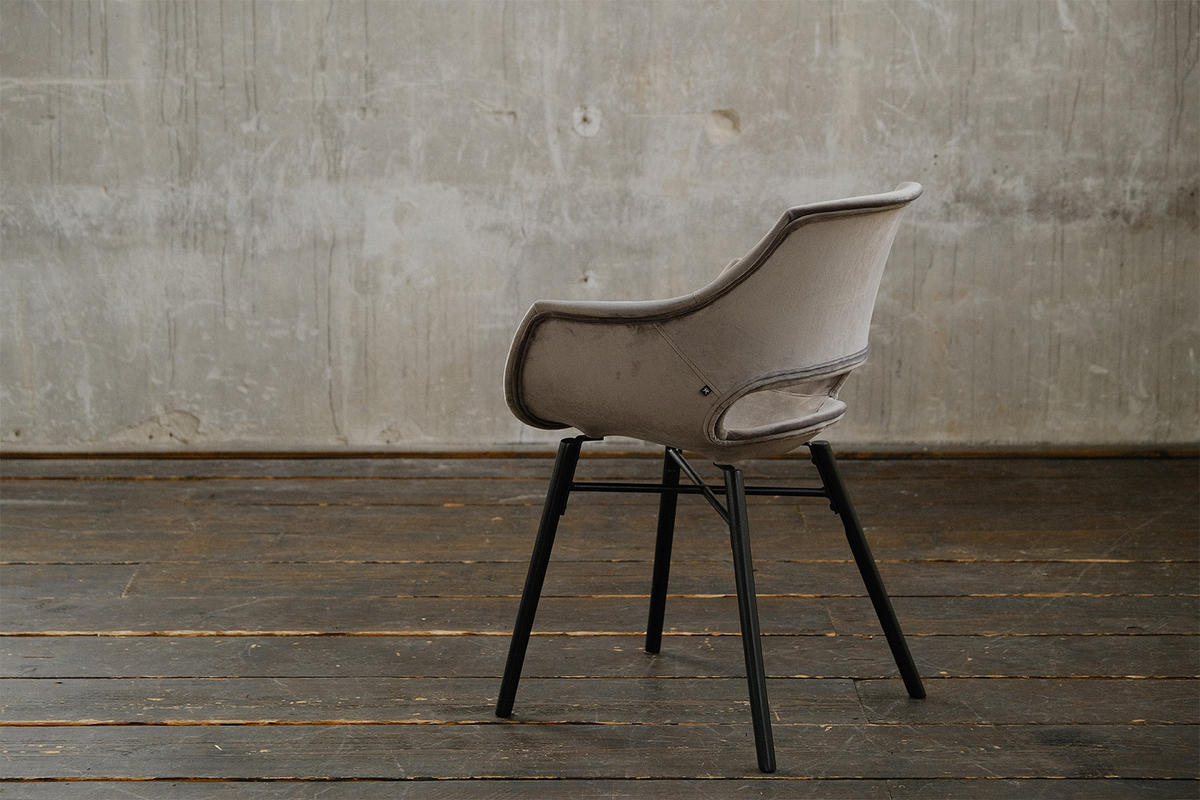 STUHL ZAJA Grau Velvet - Grau, Textil (57/82/59cm) - KAWOLA