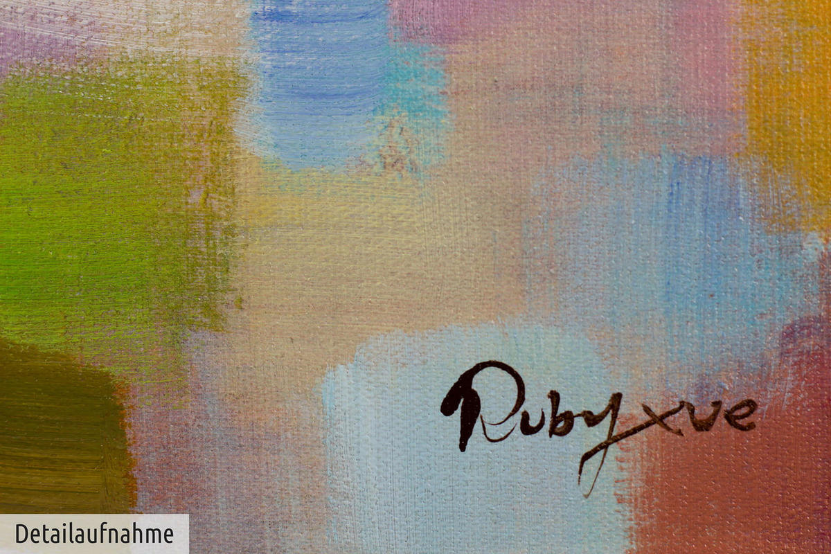 ACRYLBILD HANDGEMALT 80/80 cm - Gelb, Holz/Textil (80/80cm) - KUNSTLOFT