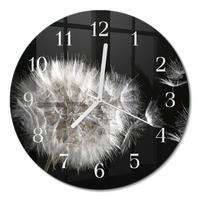 WANDUHR fi30 cm - Löwenzahn - Weiß, Glas (30/30/0.4cm) - TULUP
